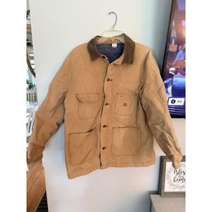 VTG‎ Big Ben Blanket Lined Chore Jacket USA Made Canvas Size 40 Corduroy Collar